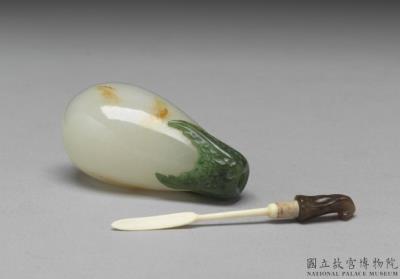 图片[2]-Jade snuff bottle in the shape of an aubergine, Qing dynasty, 18th century-China Archive